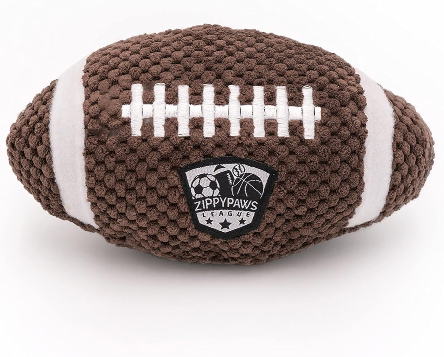 Zippypaws Sportsballz - Dog Squeaky Toys to Keep Them Busy, Funny Plush for Small, Medium, & Large Dogs, Cute Stuffed Puppy Toy, Pet Products, Gift for All Breeds, Interactive Squeaker - Football