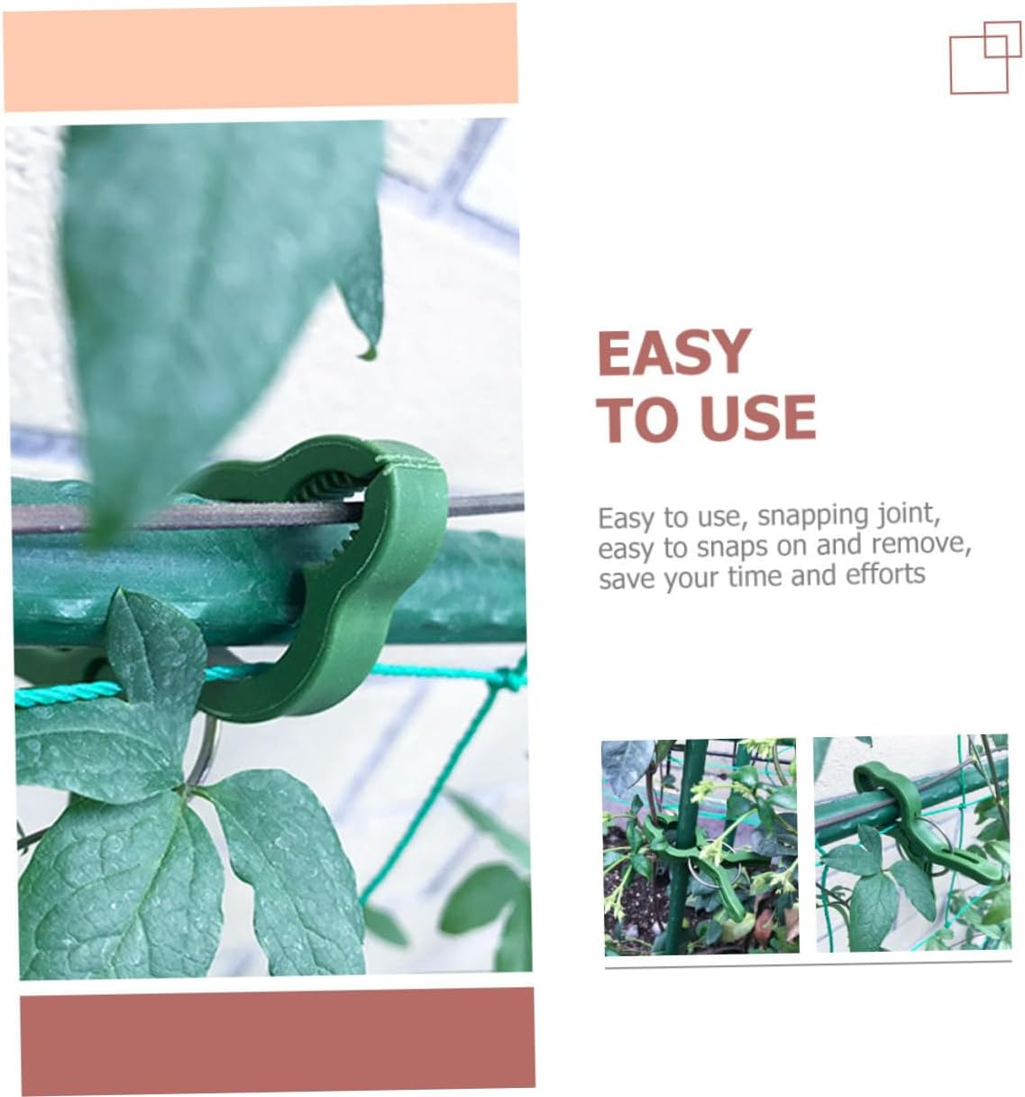 MINAOLULUS 60Pcs Plant Clips and Tomato Clips Set for Gardening Large Green Plastic Garden Plant Support Clamps for Vines Flowers and Vegetable Stems image number 5