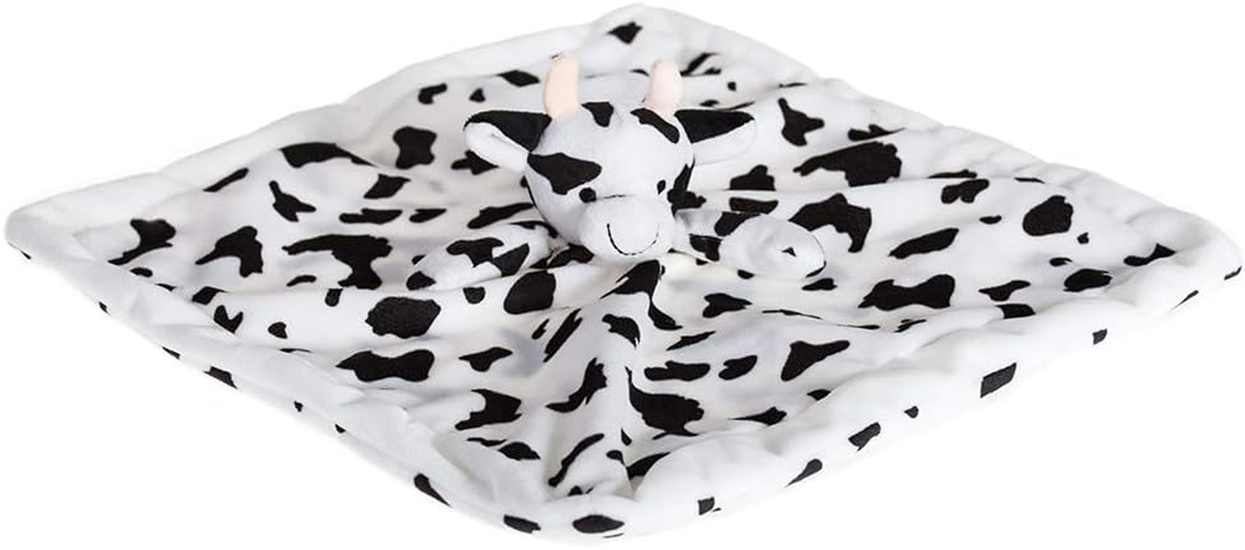 Apricot Lamb Stuffed Animals Cow Security Blanket Infant Nursery Character Blanket Luxury Snuggler Plush Baby Lovey(Cow, 13 Inches) image number 2