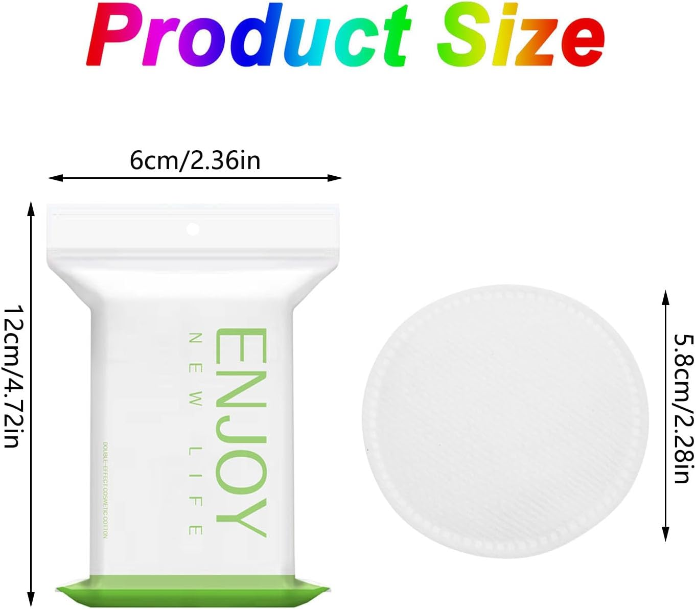 100 Pack Reusable Makeup Remover Pads, Makeup Remover Toner Pads, Cotton Pads for Face, Cotton Pads Round,Lint-Free Makeup Remover Pads for Face Cleansing, Applying Facial Toner & Nail Polish image number 1