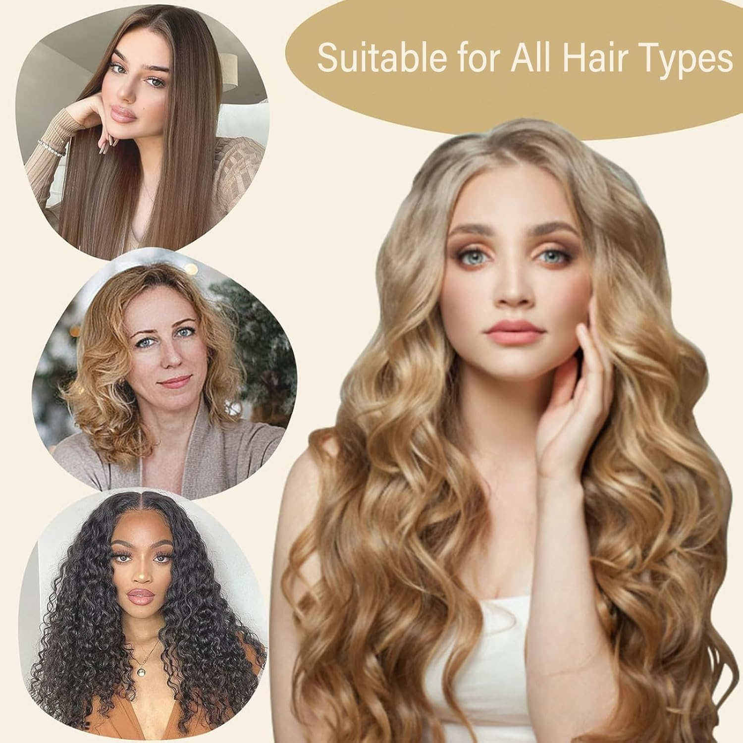 Velvet Heatless Curls Headband, No Smell, Hair Curlers to Sleep In, for Long and Medium Hair (BROWN, 1 Count) image number 1