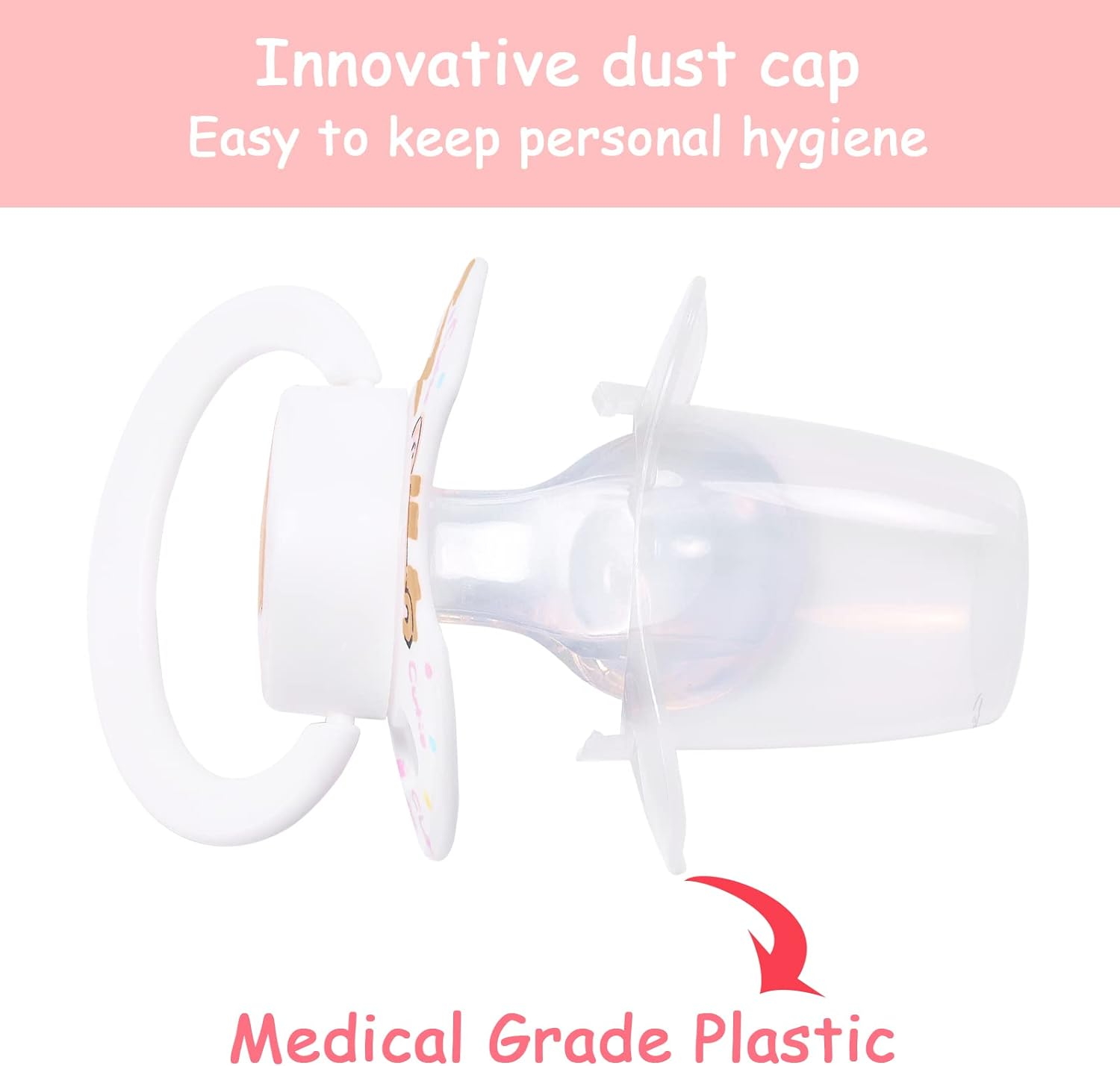 Littleforbig Bigshield Generation-Ii Big Sized Pacifier Cuties Pattern White Bear