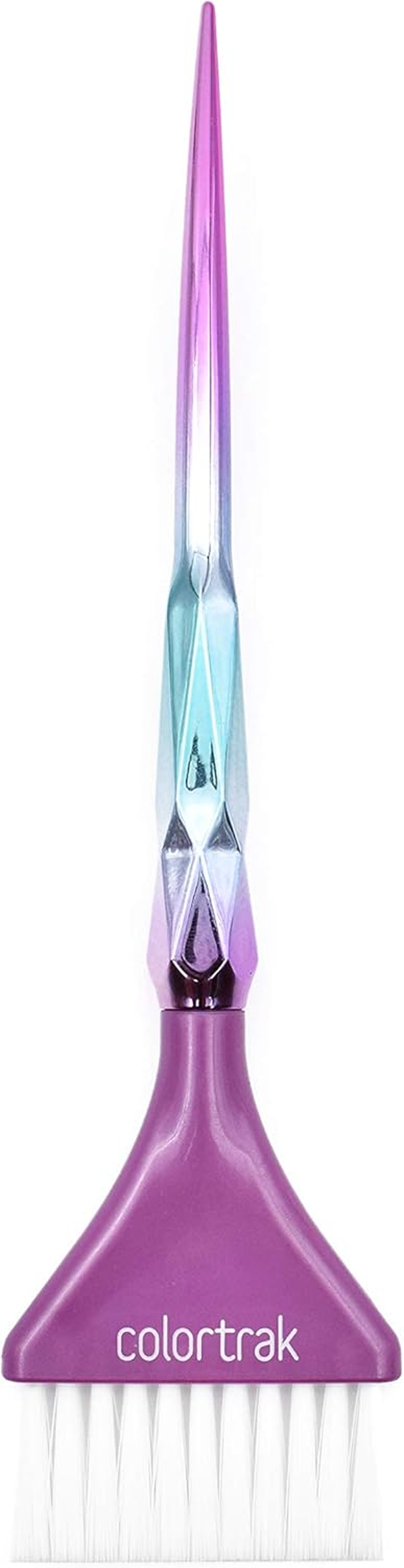 Colortrak the Aurora Collection Wide Color Brushes, Gem-Cut Handle, Tapered End, Stain-Free Metallic Finish, Matches Other the Aurora Collection Products, 2 Pack - 1Xfirm Bristle, 1Xfeather Bristle image number 4