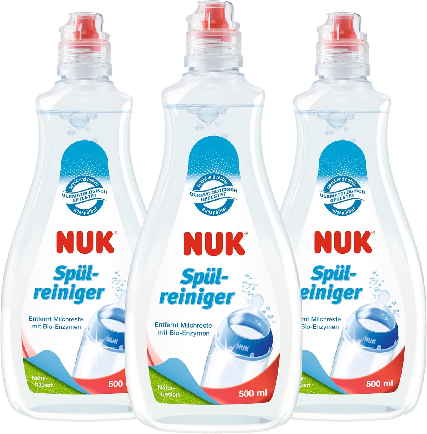 NUK Baby Bottle Cleanser | 500Ml. | Ideal for Cleaning Baby Bottles, Teats & Accessories | Fragrance Free | Ph Neutral | 3 Count image number 4