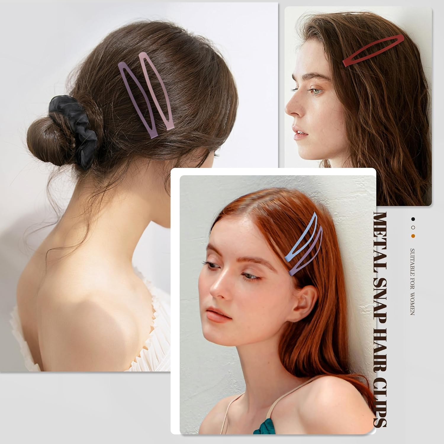 Cptots20 PCS Snap Hair Clips Metal Hair Barrettes for Women Non Slip Barrettes for Thick and Thin Fine Hair,Multi-Colored,2.95 X 0.55 Inches. image number 2