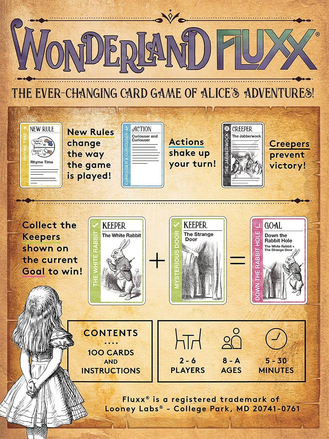Looney Labs Fluxx Wonderland Card Game, Multicolour image number 2