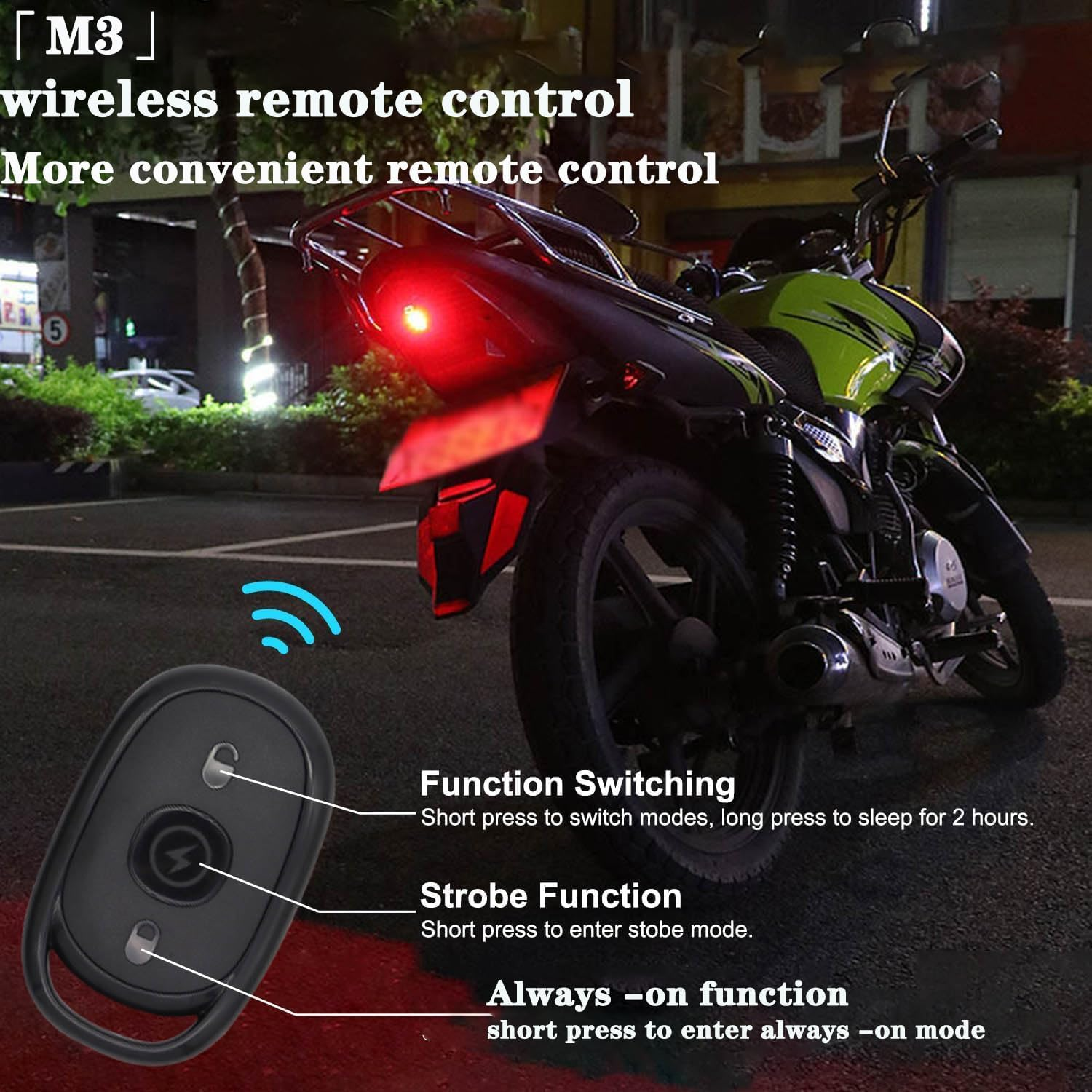 KEWAYO 4PCS Car Modification Navigation Light Wireless Remote LED Anti-Collision Frequency Explosion Flashing Light 7 Colors USB Charging Motorcycle Bicycle Tail Light Drone Night Running Light image number 1