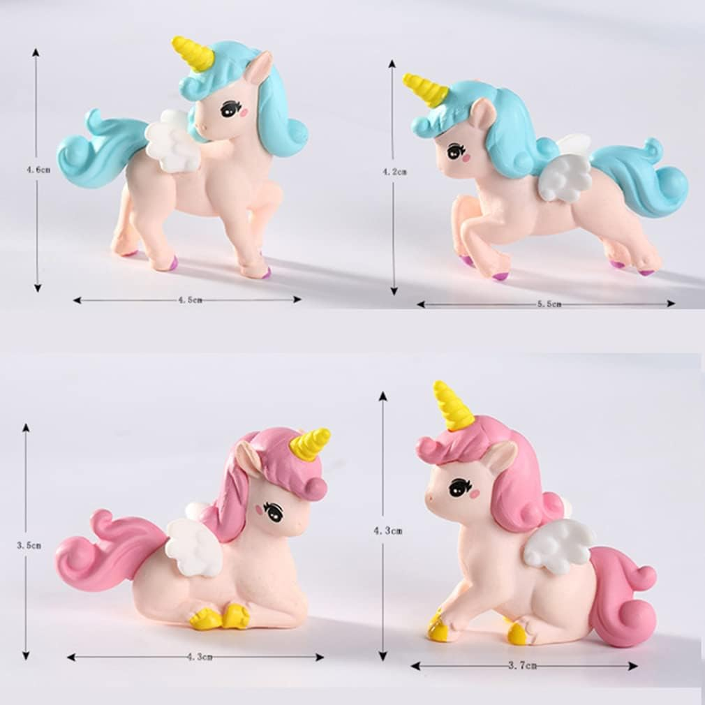 8 Pcs Flying Horse Unicorn Animal Model Figures Toy Cake Toppers, Miniature Unicorn Figurines Fairy Garden Moss Landscape DIY Terrarium Crafts Ornament, Cake Decoration Christmas Birthday Gift image number 3