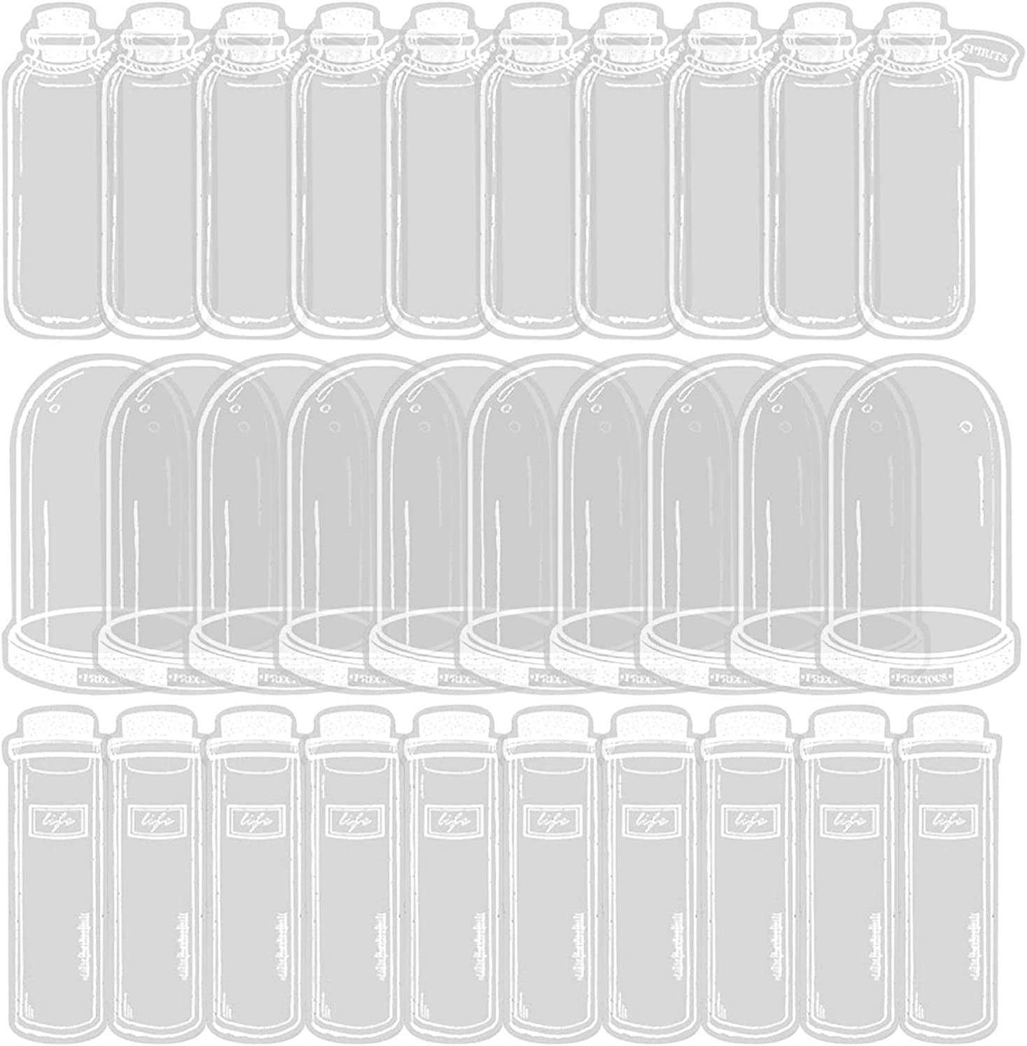 Clear Drift Bottle Bookmarks, 30Pcs Transparent Dried Flower Bookmark,Clear Floral Bookmark, DIY Natural Page Marker Clips Bookmarks,Style C image number 3