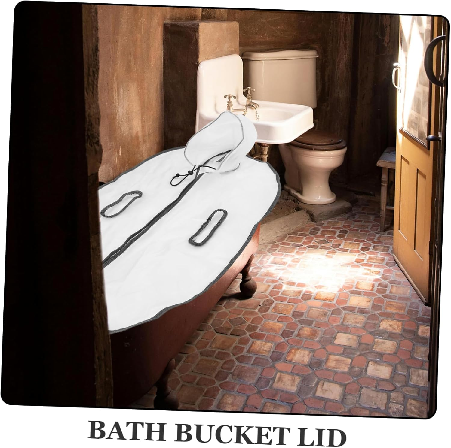 Luxshiny Foldable Bath Tub Cover Thickened Insulated Lid for Adult Soaking Tub Multi-Functional Folding Bathtub Insulated Cover Compatible Oval Bath Barrels for Home Spa image number 4