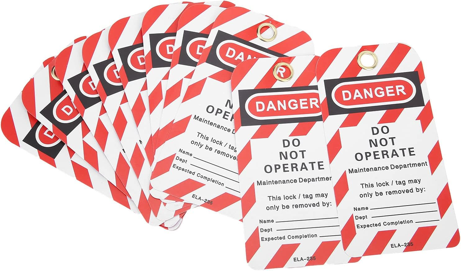 Industrial Lockout Tag Safety Warning PVC Label 10PCS for Coal image number 5