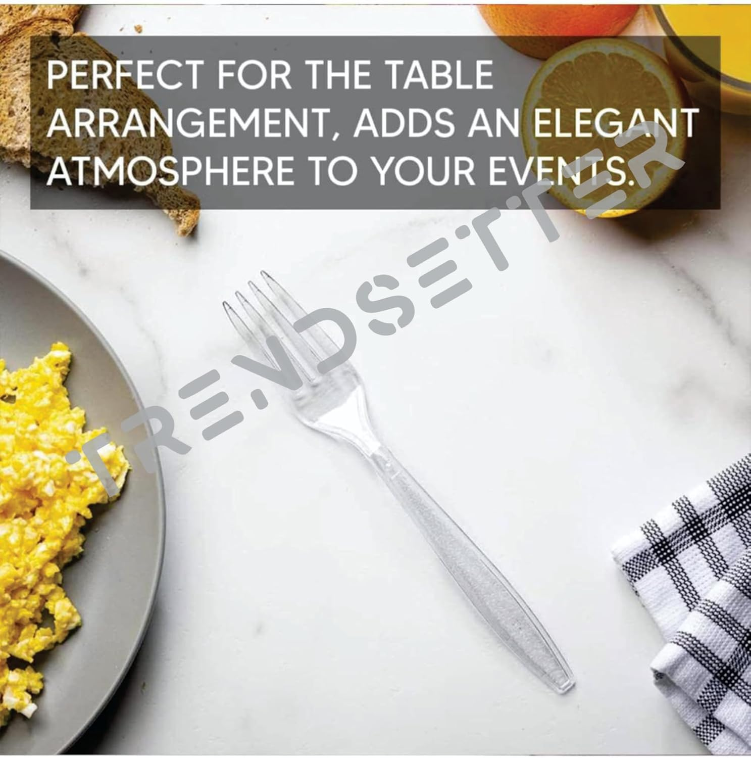 Pack of 50 Heavy Duty Clear Plastic Forks, Reusable and Washable Forks,Clear Reusable Forks Perfect for Picnics, Parties, Tableware and Dinnerware,Reusable Forks image number 6