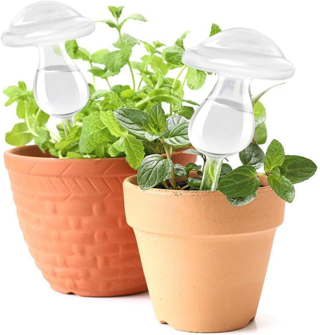 E-Feilai Hight-Class Texture Mushroom Plant Waterer for Gift, Automatic Irrigation Device for Vacations,Glass Watering Globe,Plant Self-Watering Spikes Stakes for Indoor Outdoor Plants (2, Colorful)