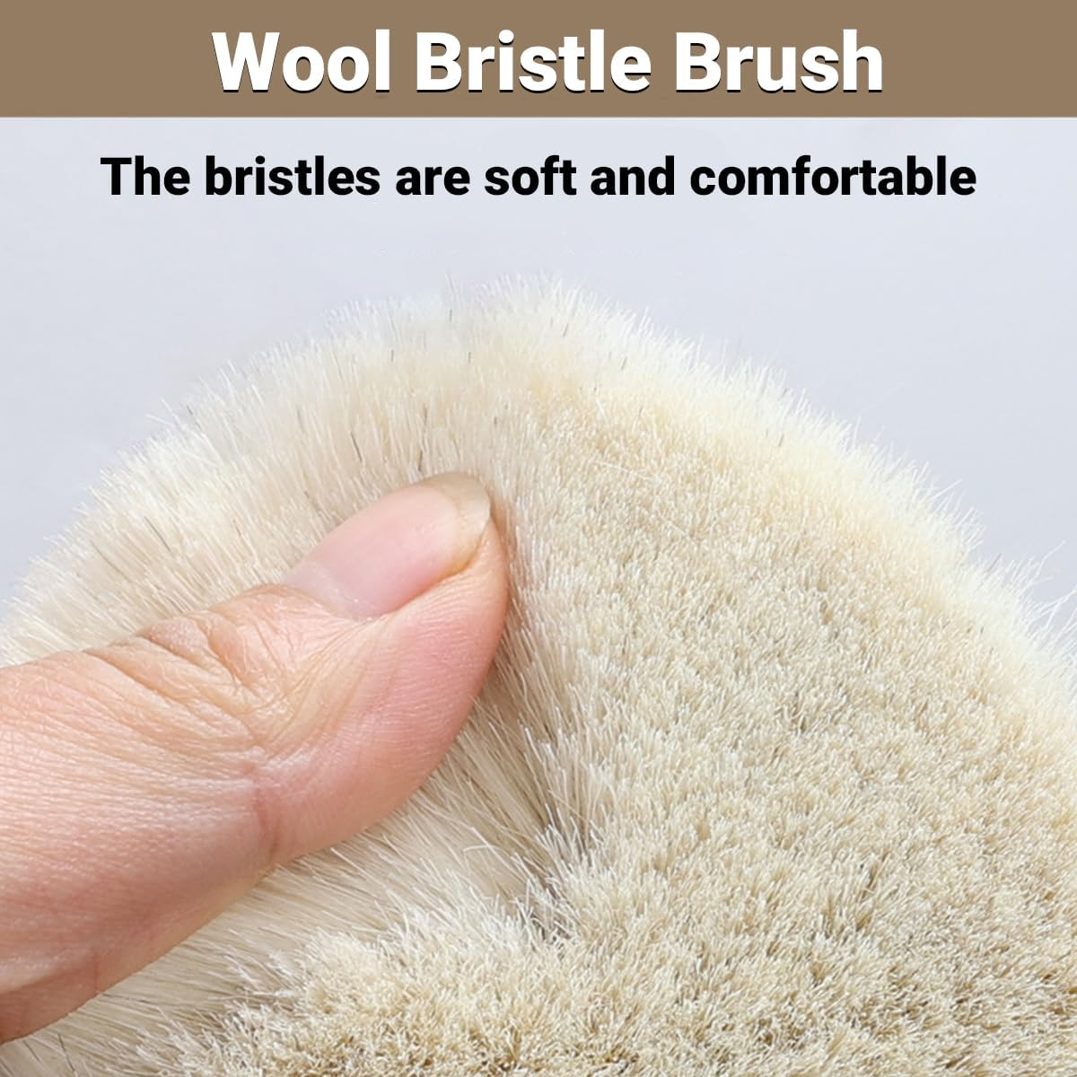 AIMALL Oval Horse Cleaning Brush - Versatile Riding Comb with Wool & Sisal Bristles, Bendable Wash Brush for Mane and Coat Care - Wool image number 4