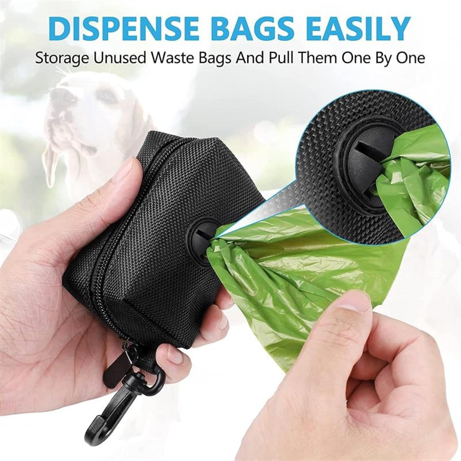 Dog Poop Bags 2Pcs Pet Dog Poop Bag Holder Leash Attachment Adjustable Mini Travel Garbage Bag Dispenser 05 image number 3