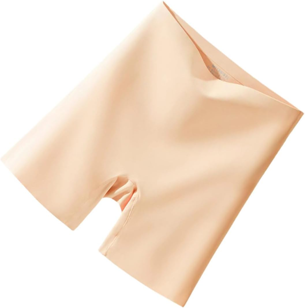 Ipetboom Seamless High-Waist Safety Shorts For, Ice Cooling Thin Anti-Exposure Underwear, Skin Color L, Tummy Control and Hip Lift Khaki