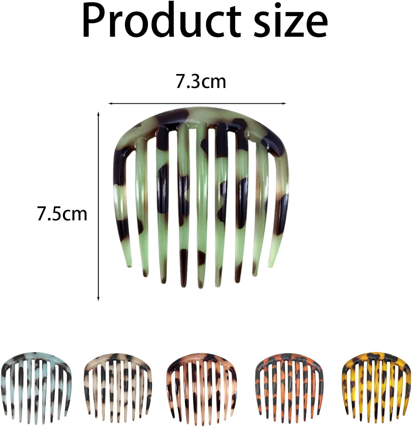 SSKHE 6PCS French Twist Comb French Hair Comb Retro Celluloid Hair Set 9 Teeth Non Slip Clips Styling Accessories for Women and Girls Multicolour image number 5