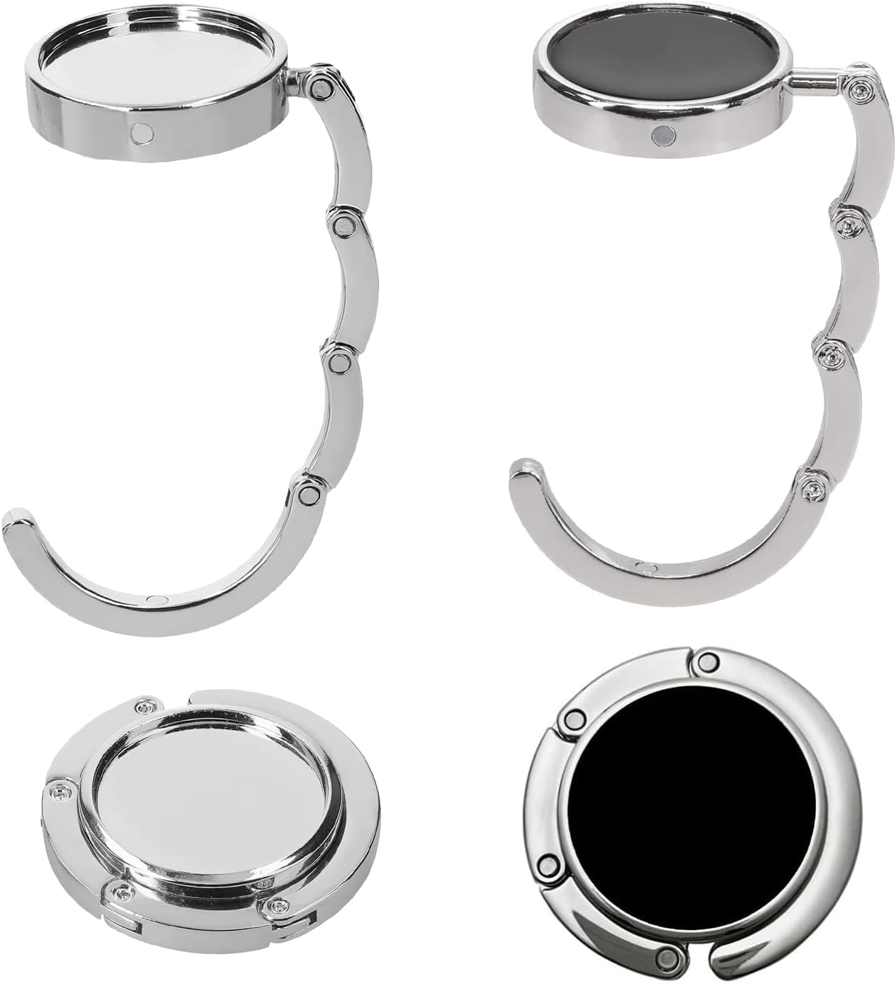 BEANPRECOY 4 Pcs Portable Handbag Hooks for Tables Zinc Alloy Metal Hook Long Handbag Hanger Storage Table Hook Non-Slip Folding Purse Hangers Table Bag Hook Holders for Restaurant Bar and Office image number 5