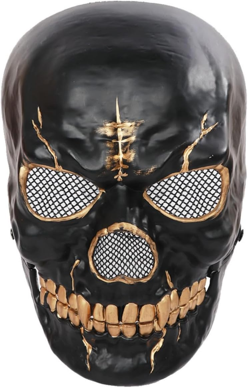 Costume Bay Skull Masquerade Mask Skeleton Helmet Halloween Movable Jaw Full Head Horror Scary Michael Myers Image Cosplay Musk Party Decor Cartoon Masks