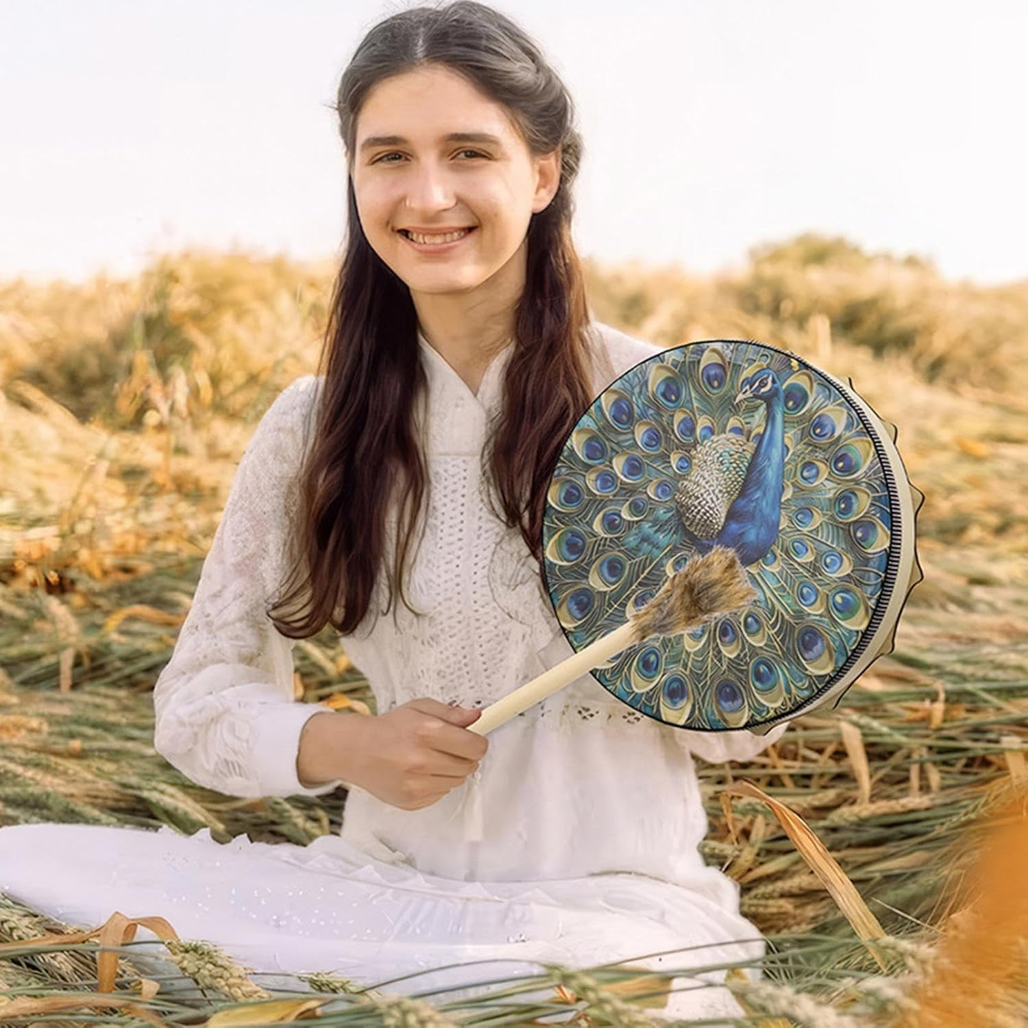 Handmade Shamanic Drum | Shaman Drum Native Instruments - Shamanic Drums 9.8 Inch Sound Healer, Shaman Tools for Spiritual Music, Reflection Meditation image number 1