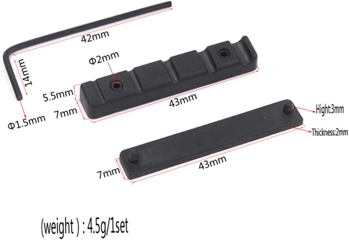 JOINPAYA 5 String Slotted Nut Guitar Saddle Nut Bass Acoustic Guitar Bridge Saddle Acoustic Guitar Nut Classical Guitar Saddle Guitar Neck Nuts Guitar Bone Saddle Bridge Nut Black image number 2