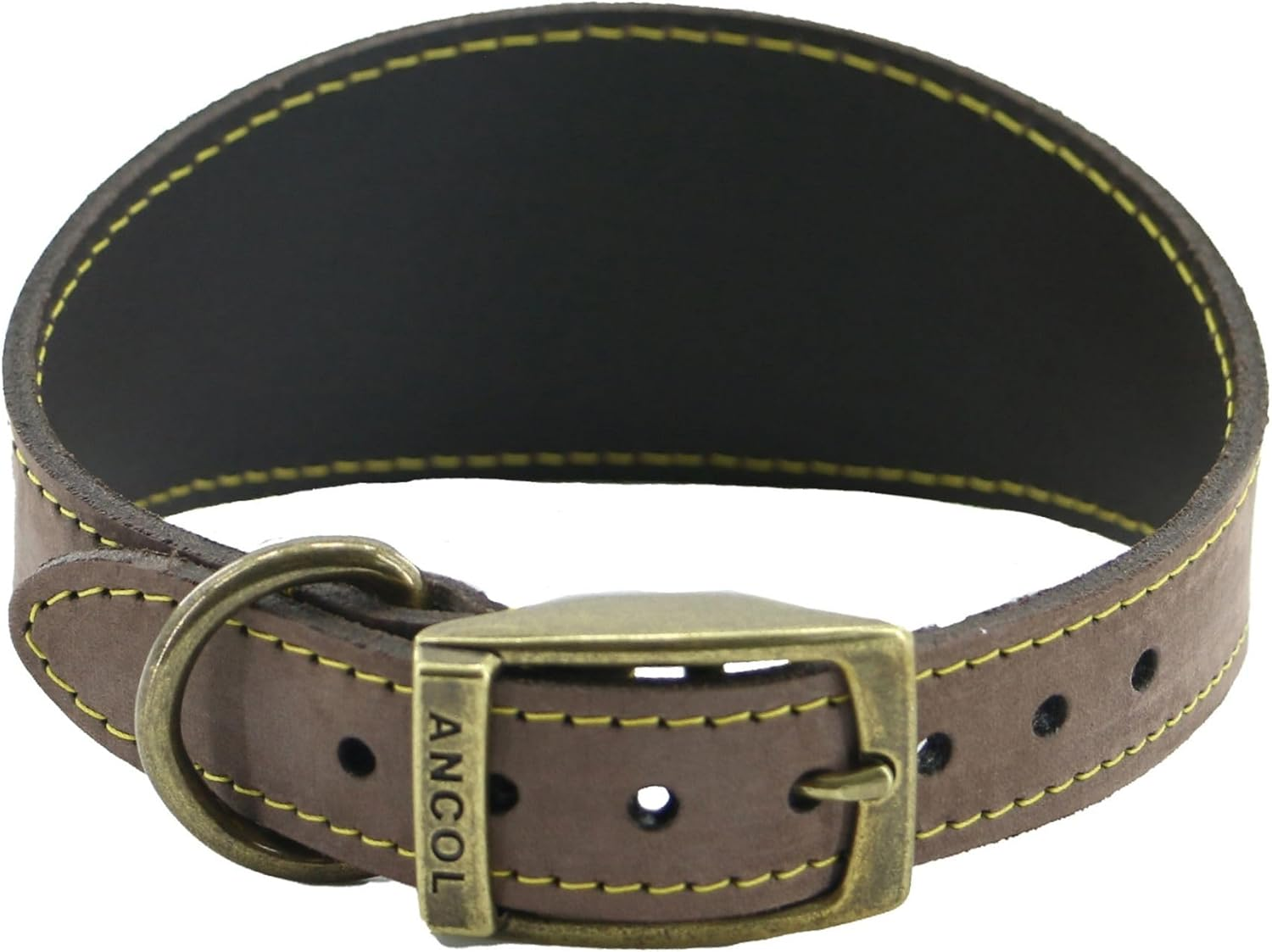 Ancol Timberwolf Leather Dog Collar Mustard Collar, 50-59 Cm, Mustard