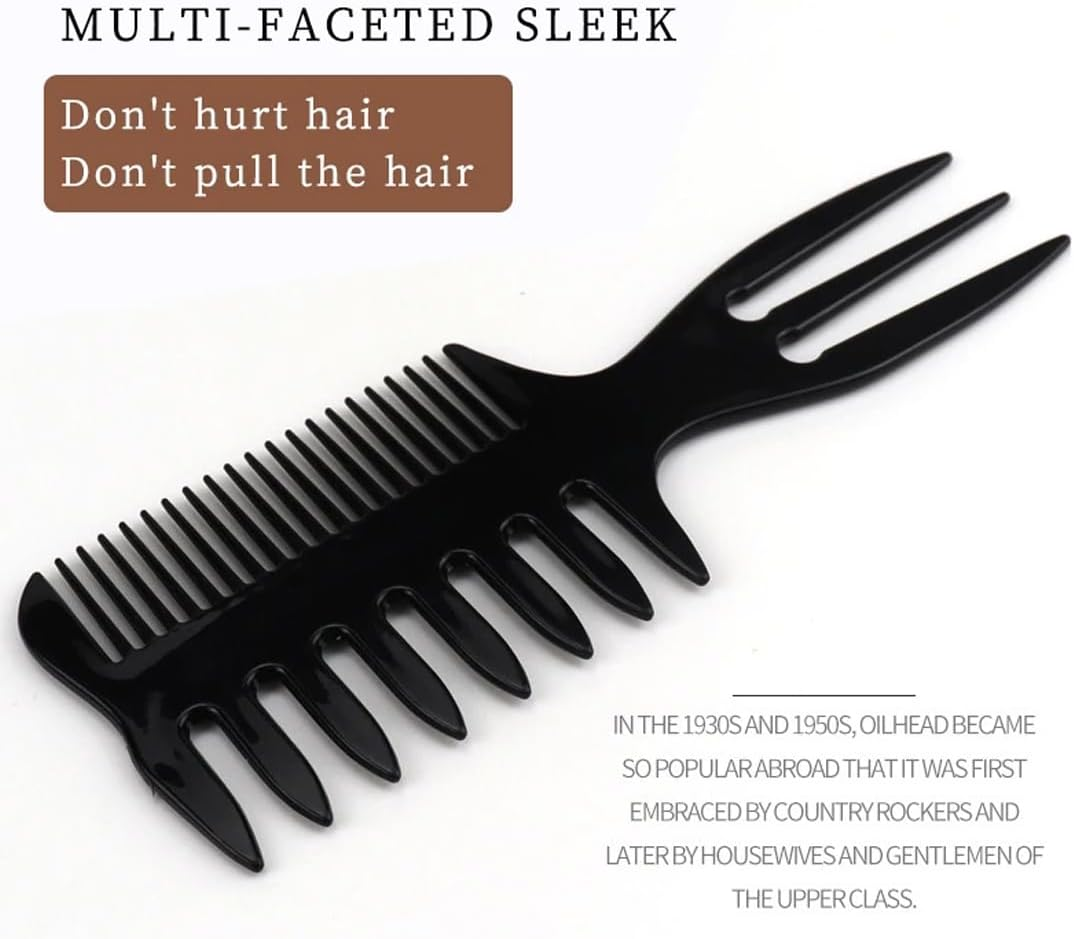 Wide Comb, 3 Pieces Professional Hairdressing Comb, Wide Tooth Comb Kit, Comb for Afro Hair, Antistatic Retro Wide Tooth Comb Hair Comb Styling Hair Combs for Curly Wet Long Hair, Black image number 5