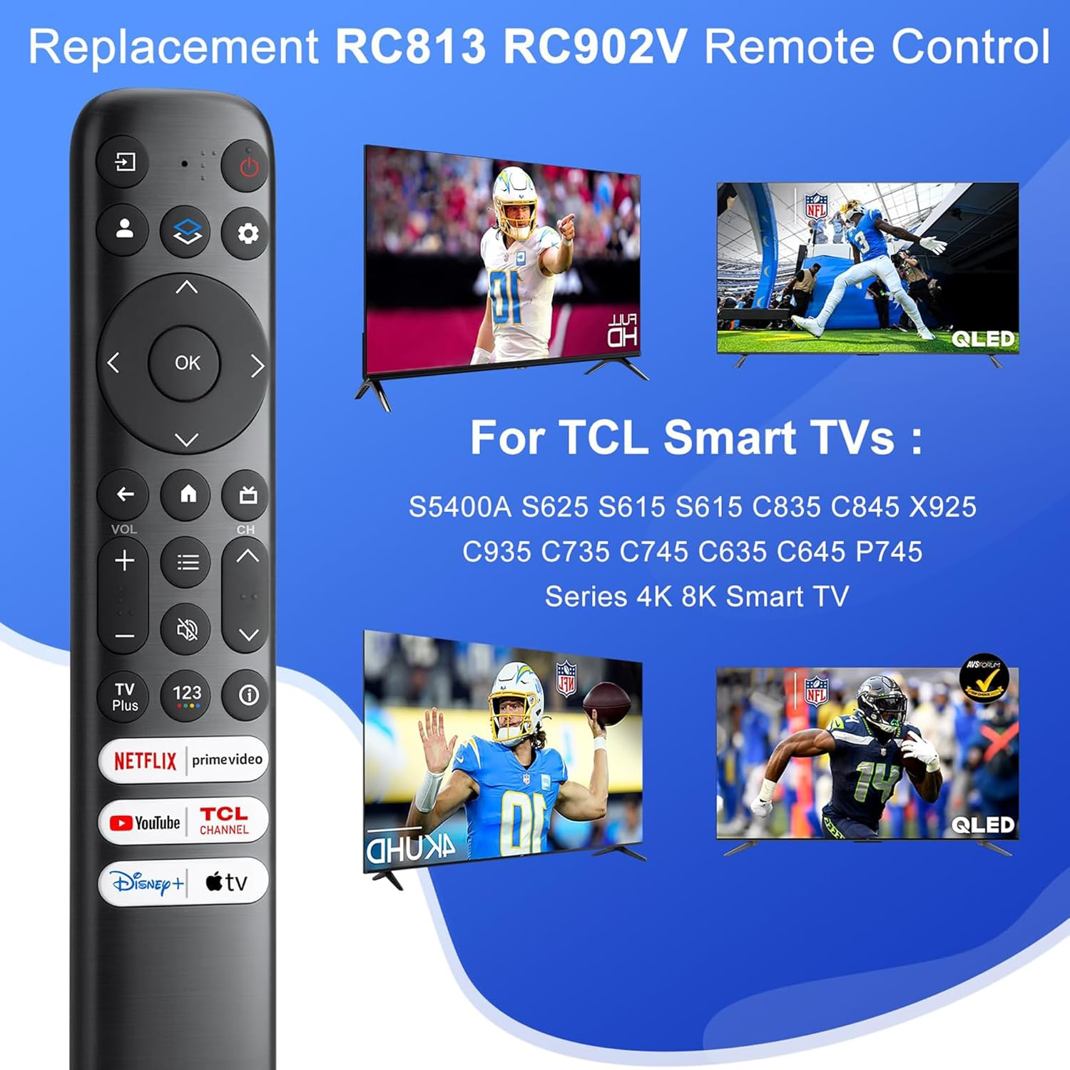 Replacement TCL TV Remote Control for 4K & 8K Tvs &ndash; No Voice Function (RC813) image number 5