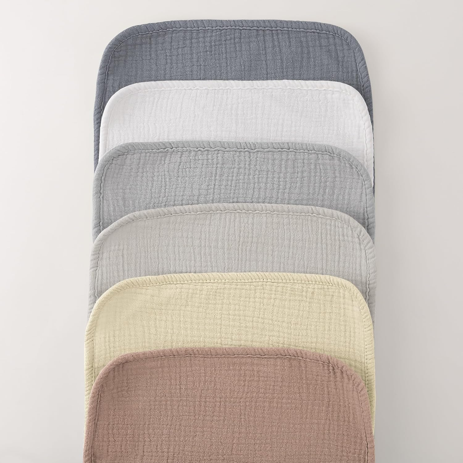 Bearmoss Molleton Cloths Baby 100% Cotton Soft Burp Cloths Baby, Breathable and Extremely Absorbent Muslin Cloth for Absorbent Muslin Cloths 60 X 60 Cm (White Apricot)