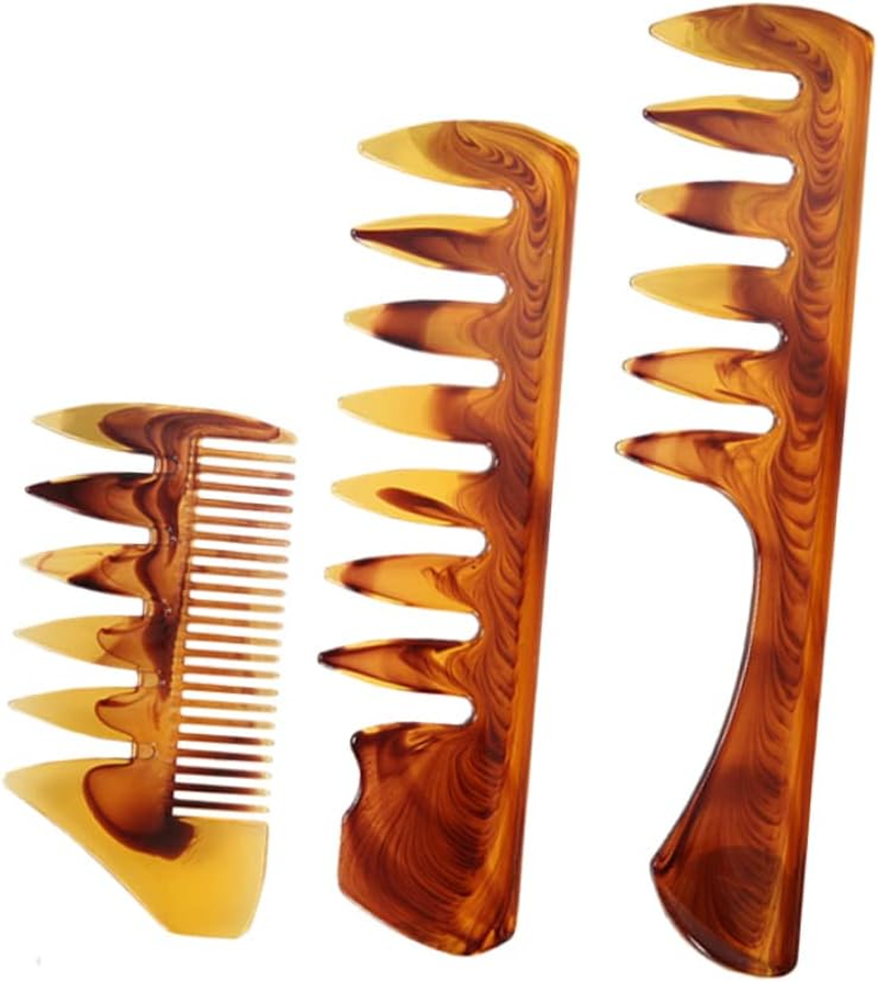 PLAFOPE 3Pcs Professional Hair Spray Comb Man Hair Comb Massage Function for Styling image number 3