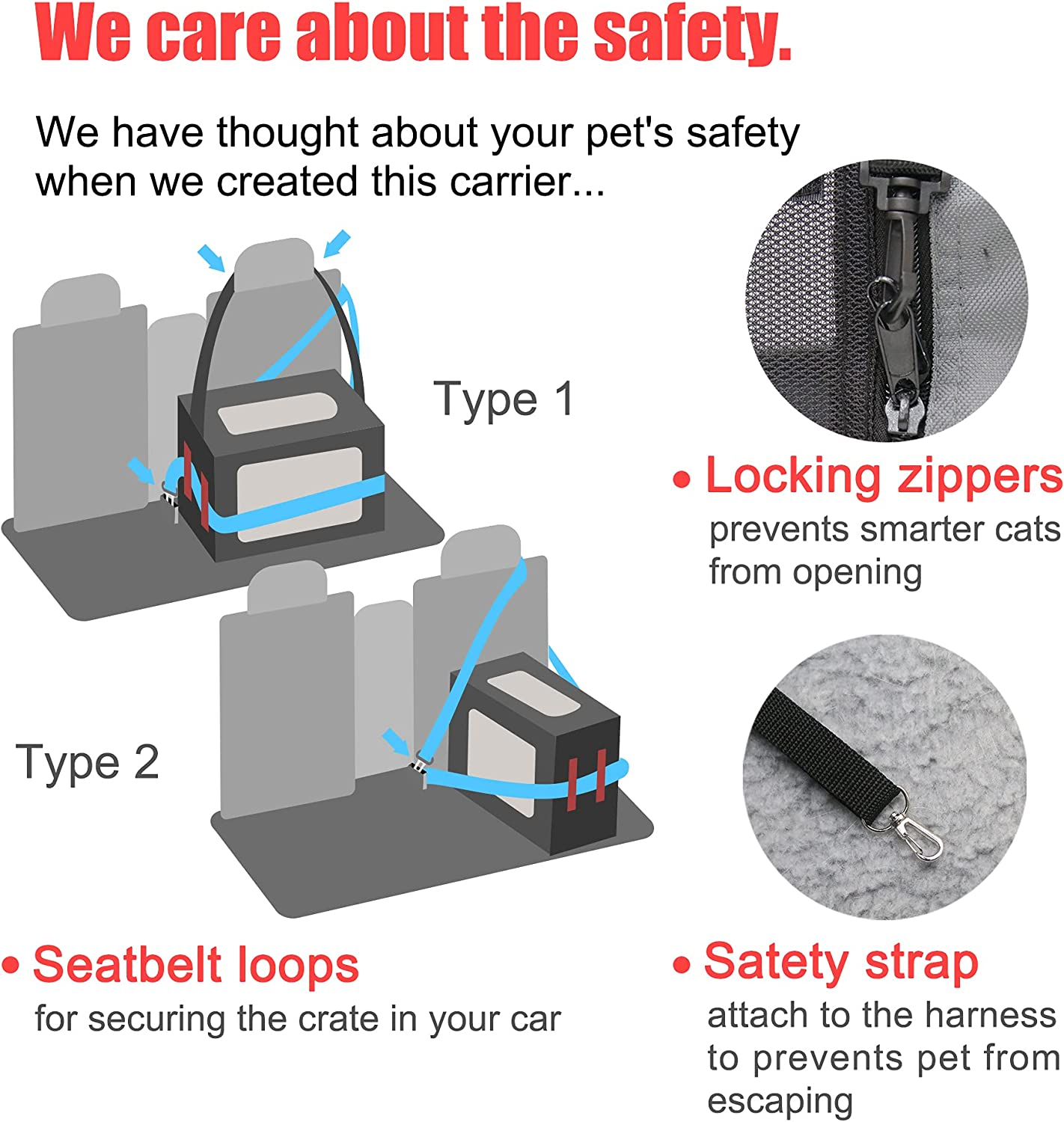Large Cat Carrier 24"X16.5"X16.5" Soft-Sided Portable Pet Crate for Car Traveling with Collapsible Litter Box and Bowl