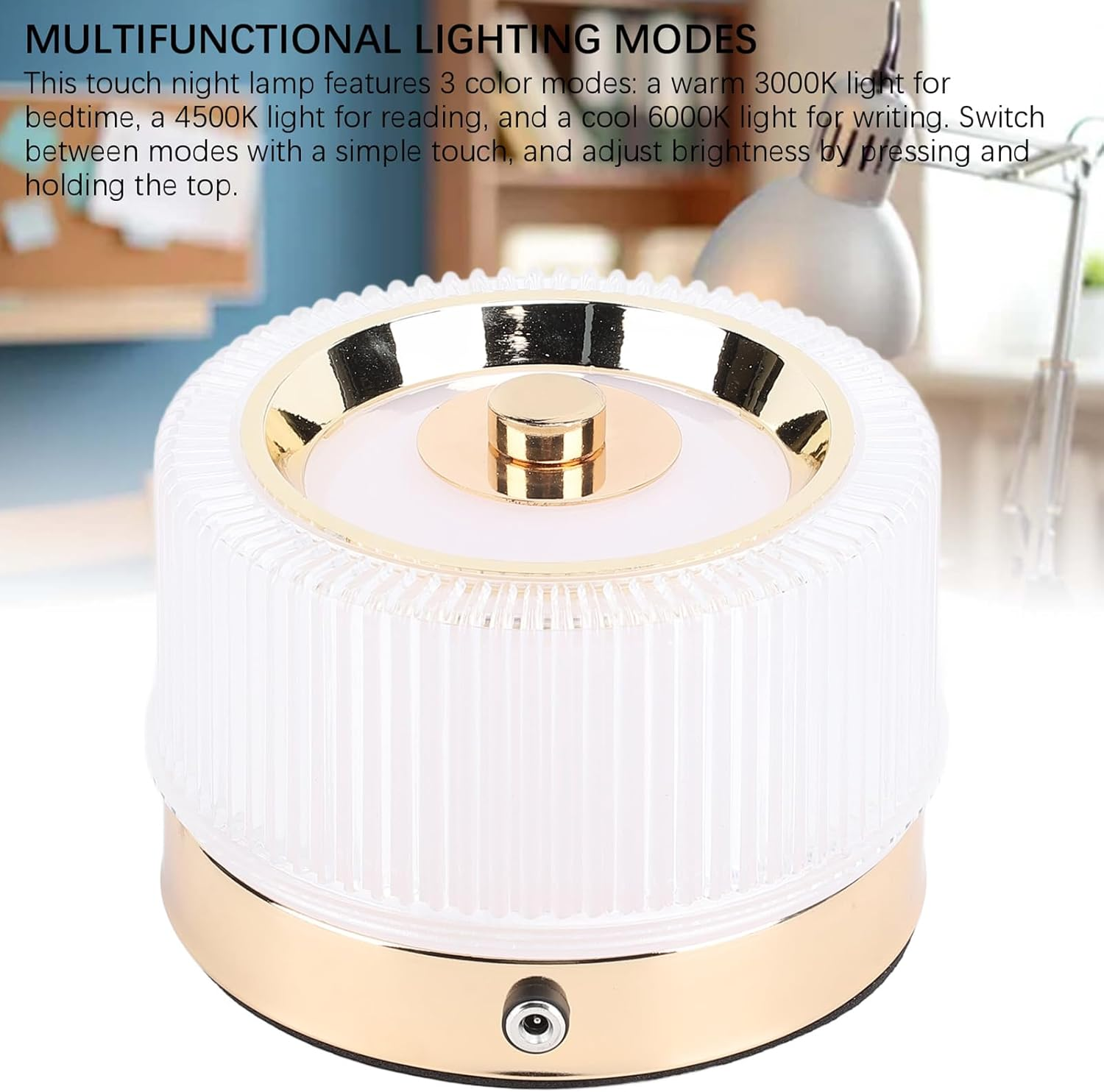 Cordless Table Lamp Rechargeable 3 Color Modes Portable Decorative LED Touch Night Light for Bedroom image number 4