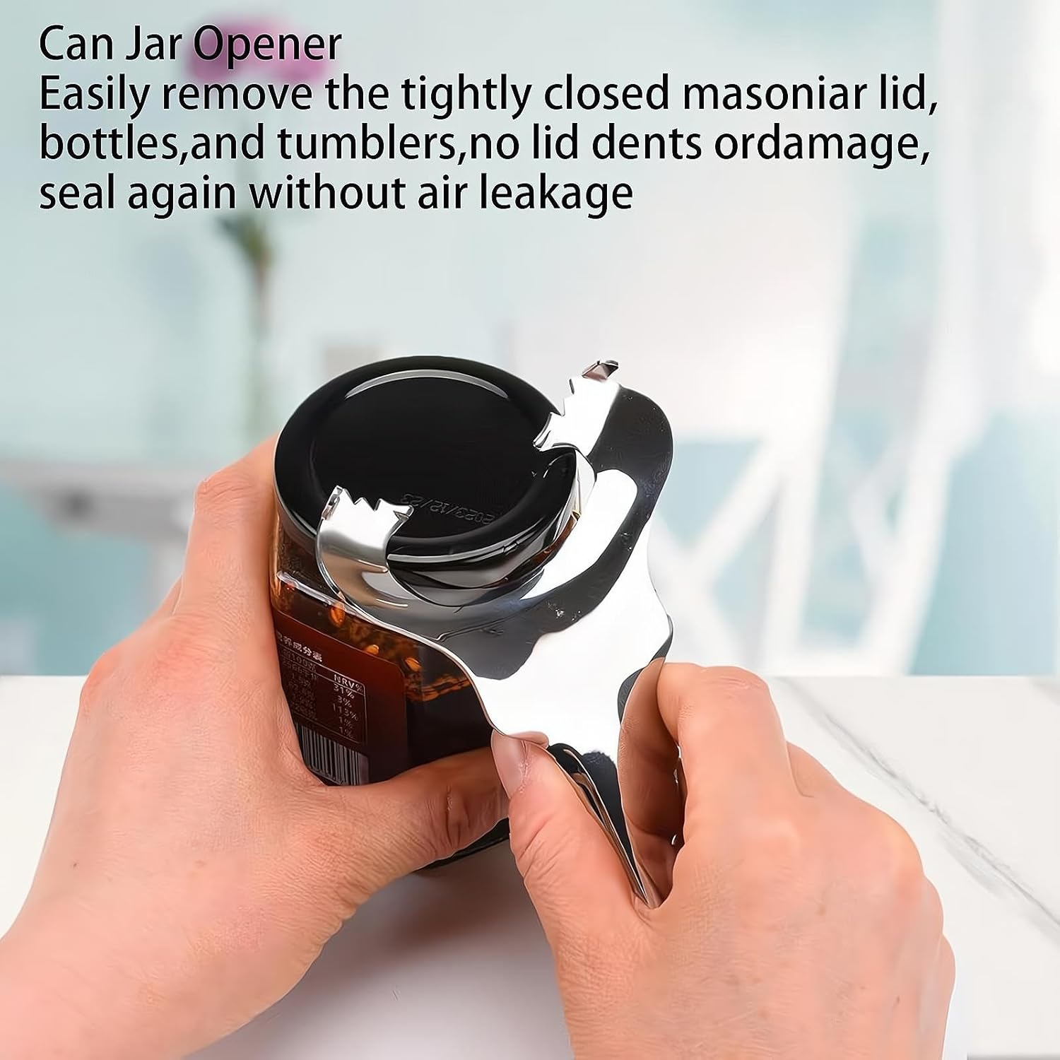 Mason Jar Opener, Multi-Purpose Bottle Opener for Various Lids, Easy Twist Manual Handheld Top Remover (1 Pack) image number 3