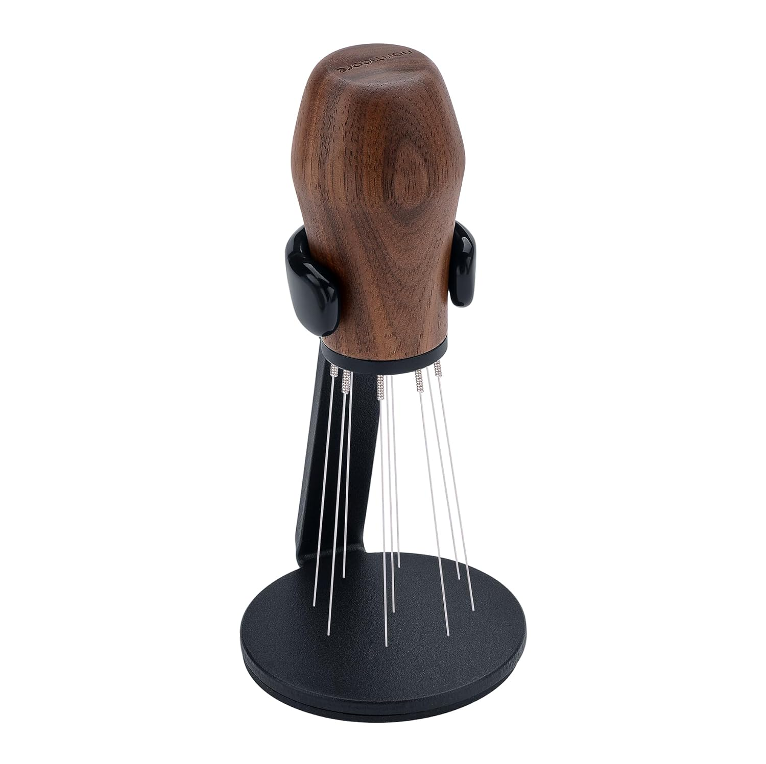Normcore WDT Distribution Tool with Stand V3, Weiss Distribution Technique, 9 Prong Needle Espresso Stirrer, American Walnut Wood Handle - Bronze image number 6