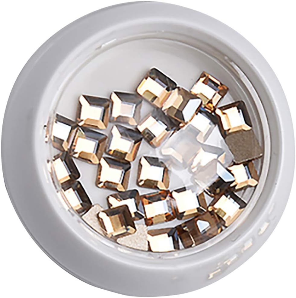 1 Box Nail Art Rhinestone Flat-Back Rhinestone Super DIY Champagne Flash Nail Decoration Square Crystal image number 4