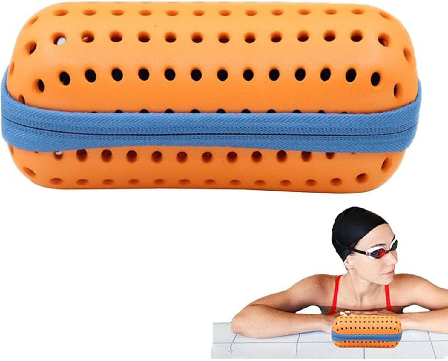 Songholee Swim Goggle Case, Goggle Case with Drain Hole for Swimming Goggles Sunglasses Zipper Eyeglasses Case Protective Cases for Goggles Men Women Swimming Accessories