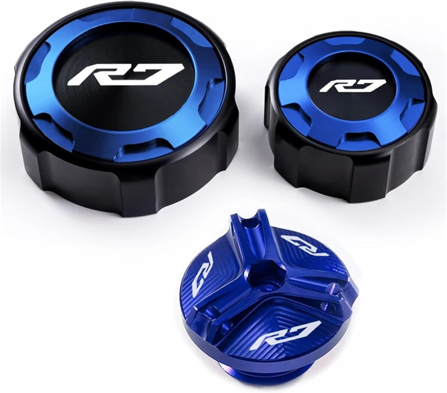 XINMINGYUE Fit for YAMAHA YZF R7 YZFR7 YZF-R7 2021-2024 Accessories Motorcycle Front and Rear Brake Fuel Tank Cap and Filler Cap Protection Accessories(M27 Blue) image number 3