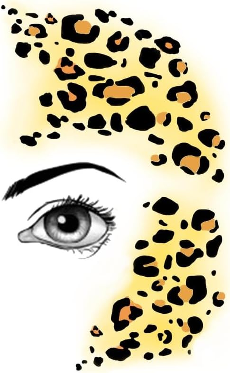 Lively Leopard Instant Facepaint Temporary Tattoo X 2 image number 2