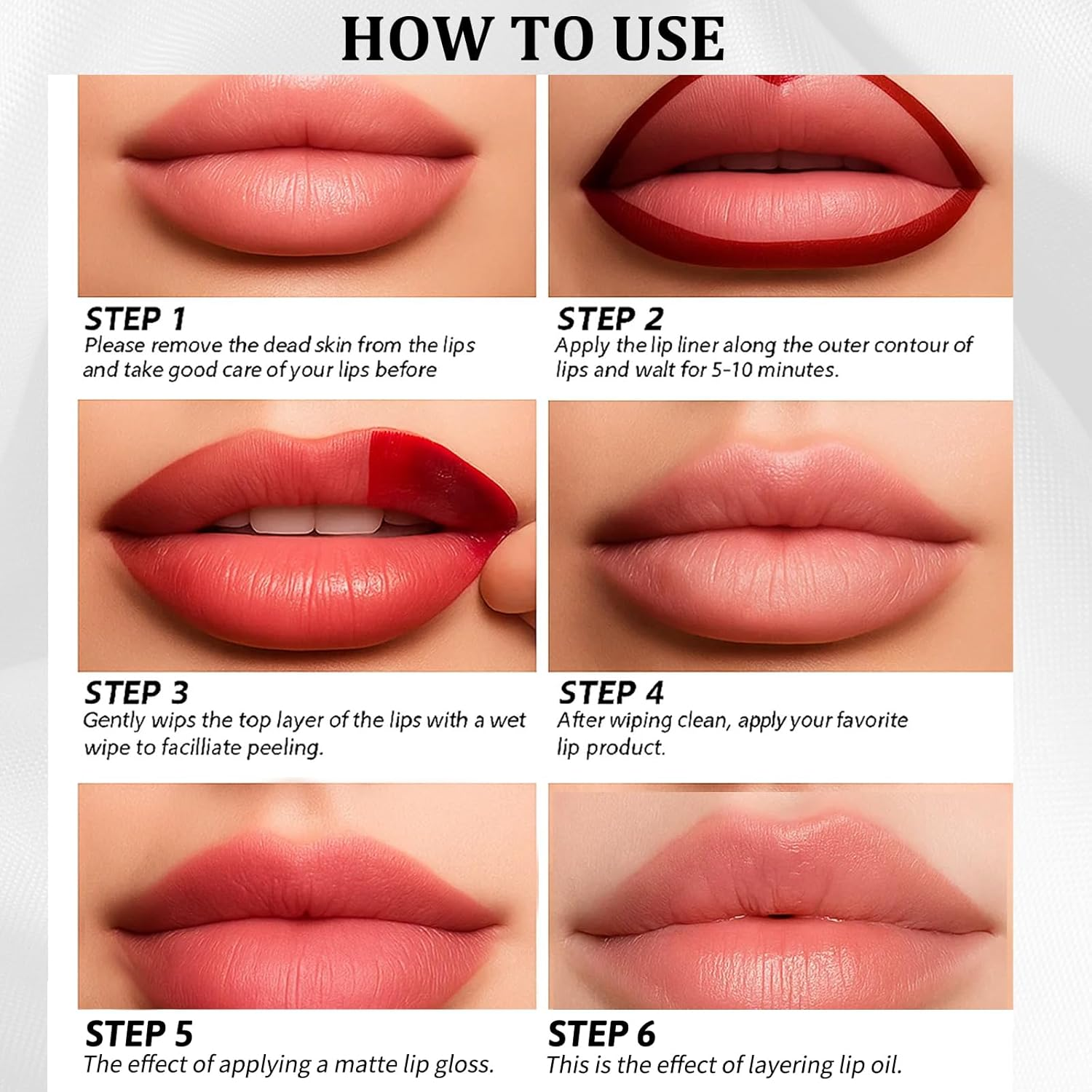 3-Pcs Lipsticks for Women, Long-Lasting Lip Tint & Lip Stain Peel Off, Matte Waterproof Formula for Daily Makeup & Special Occasions, Giftable Lip Contour Kit image number 3