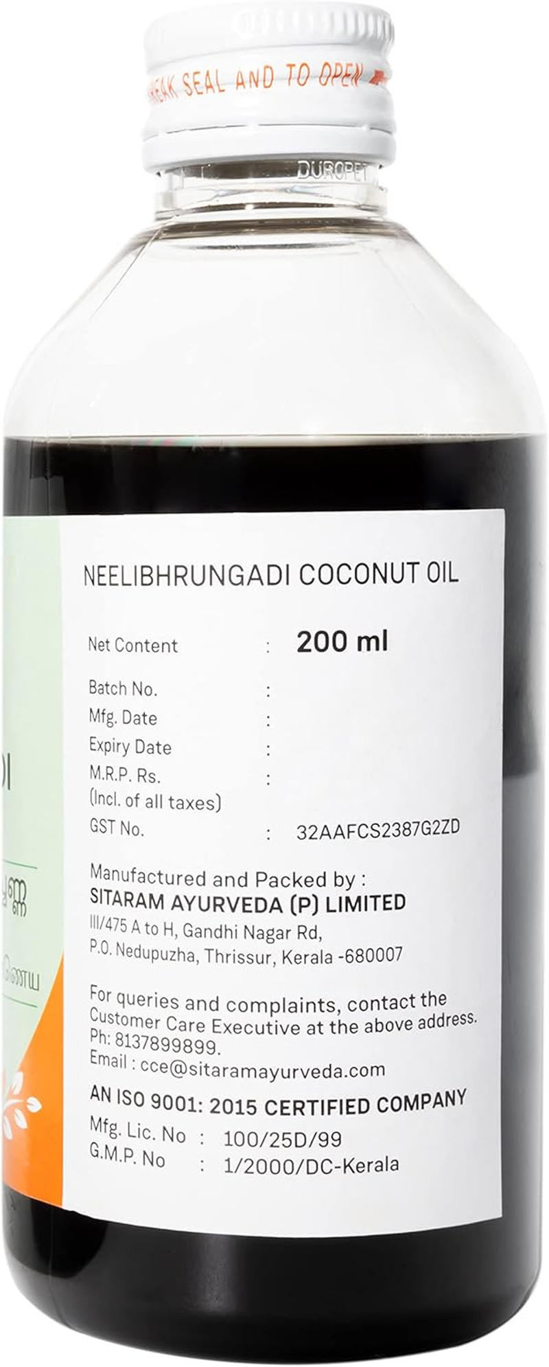 Sitaram Neelibringadhi Hair Oil | Ayurvedic Neelibhrungadi Thailam | Herbal Oil for Healthy Hair(200Ml) image number 1