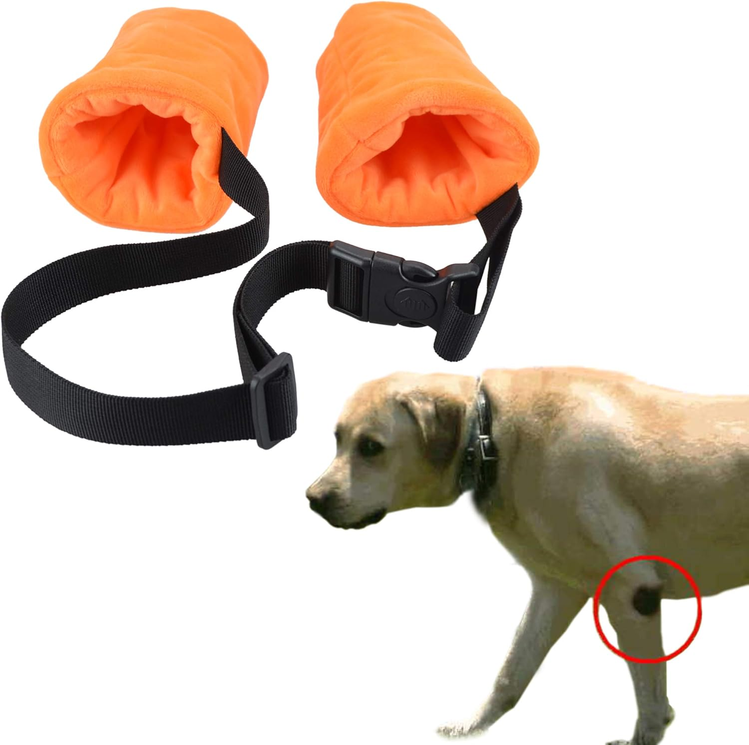 Dog Elbow Protector Fleece Elbow Sleeves with Cotton Pad for Dogs Prevent Injury (Large) image number 2