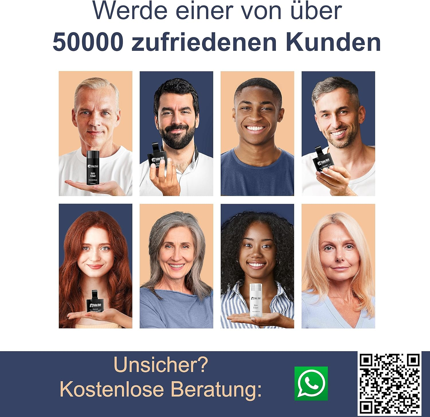 Take Hair Scatter Hair Refill Bag I Holds in Rain and Wind I for Men and Women I 100 G Pouring Hair for Hair Thickening I Hair Fibers for Hair Loss and Light Hair (Red)