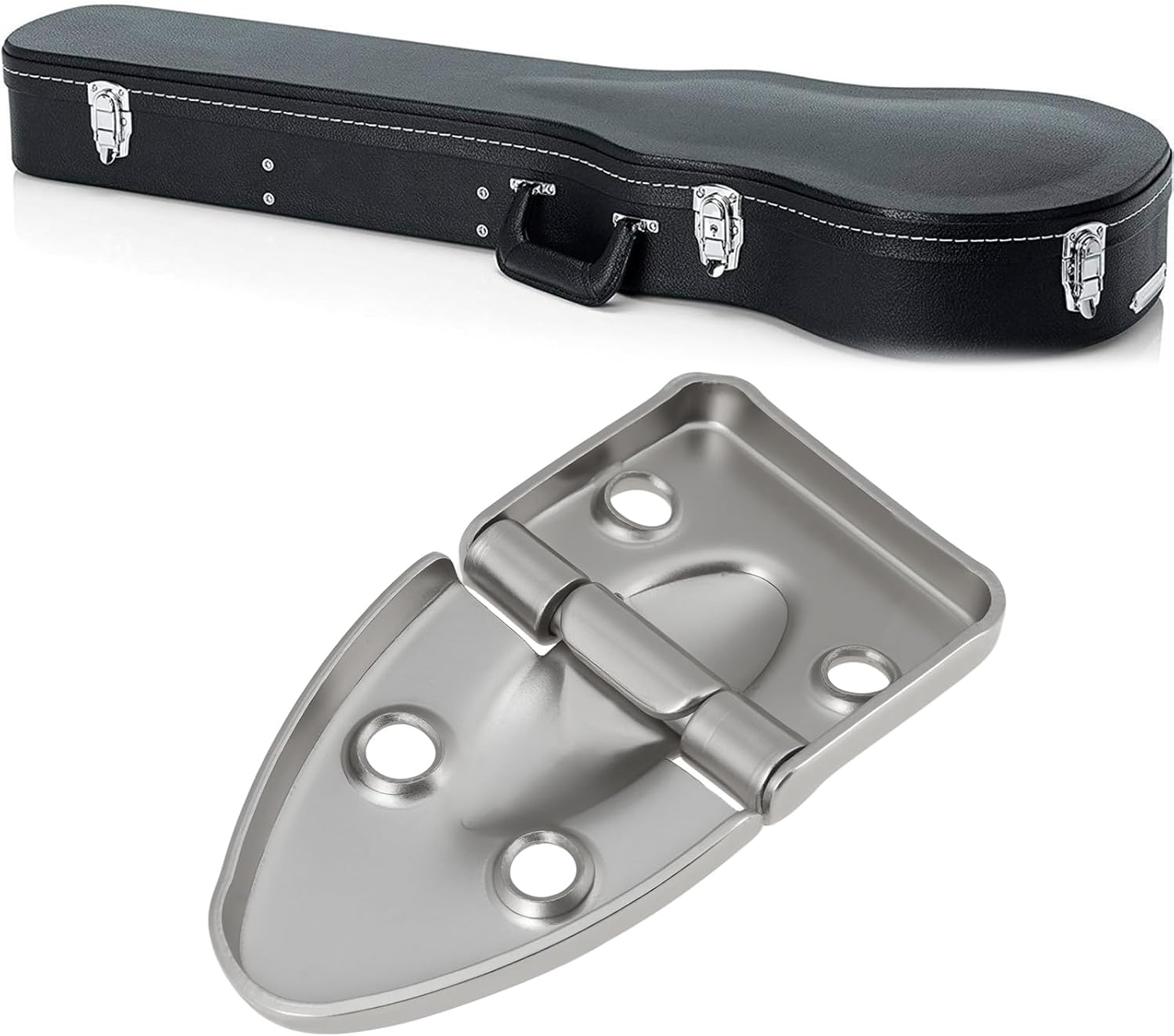 Be in Your Mind 2 Pcs Box Cabinet Silver 90&deg; Flip Hinge Suitable for Guitar Cases Piano Cabinet image number 2