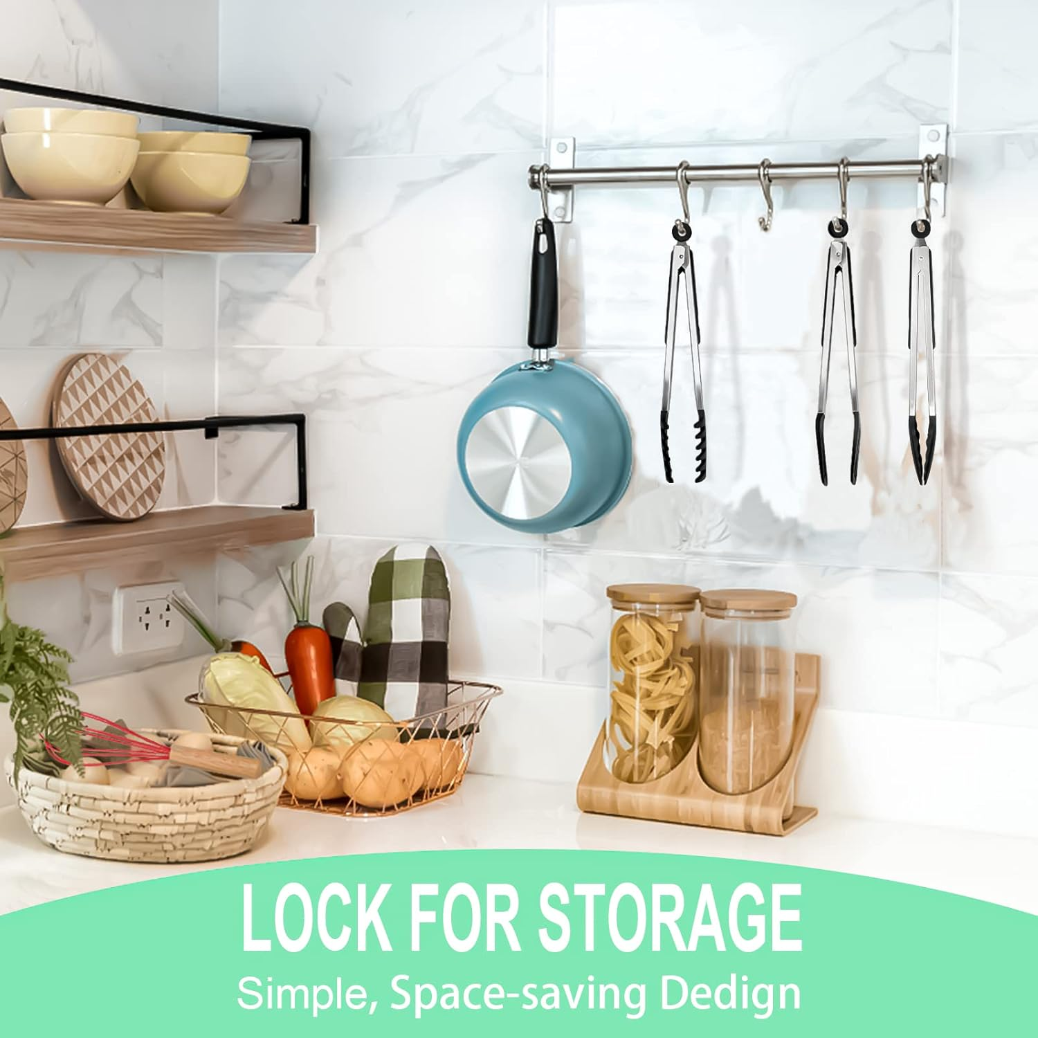 HST Tongs for Cooking with Silicone Tips(3 Pack), Non Stick Kitchen Tongs with Silicone Tip for Cooking BBQ Baking (9", Black) image number 4