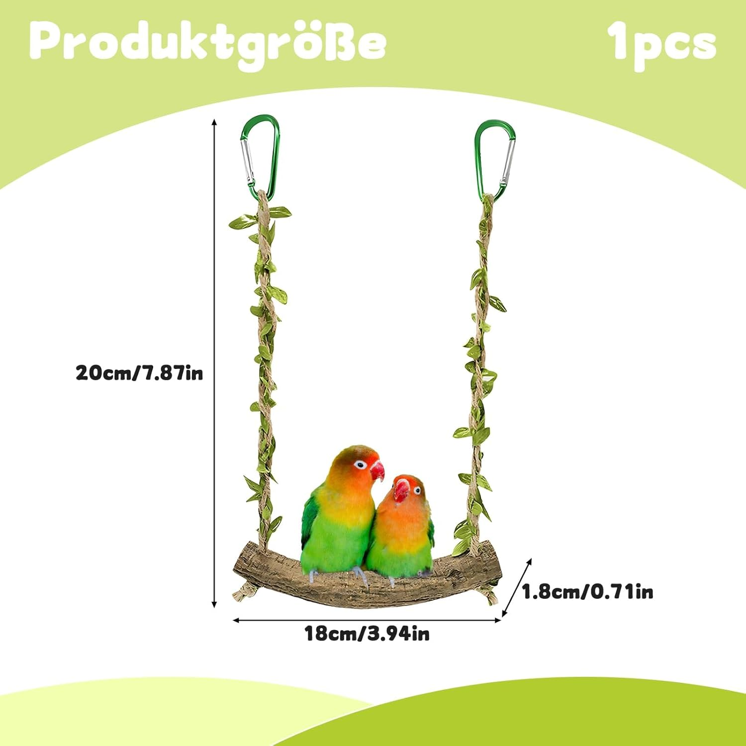Budgie Toy, Bird Toy for Cages, Perch for Budgies and Small Birds, Bird Cage Accessories to Enrich the Environment image number 2