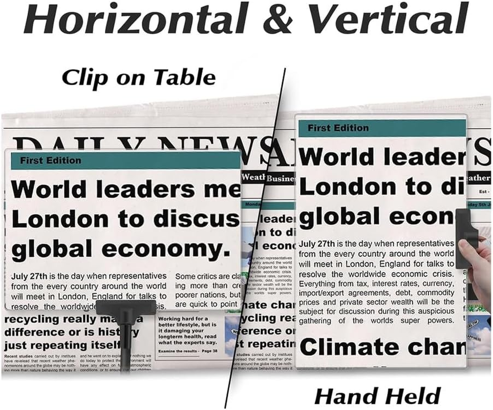 Veumoie 5X Magnifying Glass with Clip, 6X3.5 Inch Magnifier with Clamp Adjustable Flexible Gooseneck,Clip on Magnifying Glass Easy Install Easy to Use image number 2