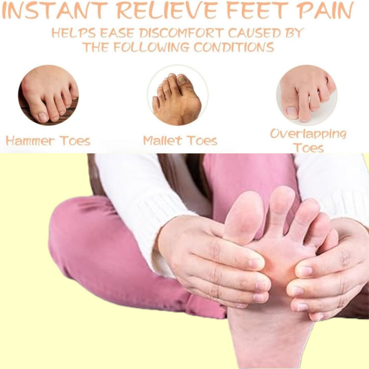 14Pcs Hammer Toe Straightener, Hammer Toe Corrector, Toe Straighteners for Curled Toes, Crooked, Bunion, Overlapping Toes (Size M & L) image number 4