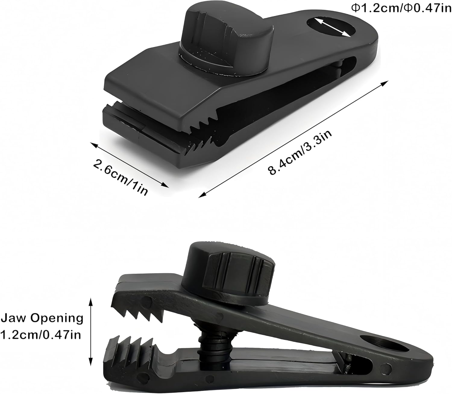 Langaelex 12Pcs Heavy Duty Tarp Clips with Lock Grip - Windproof Tent Clamps for Camping, Canopies, Pool Covers, Reusable Multi-Purpose Clips image number 5