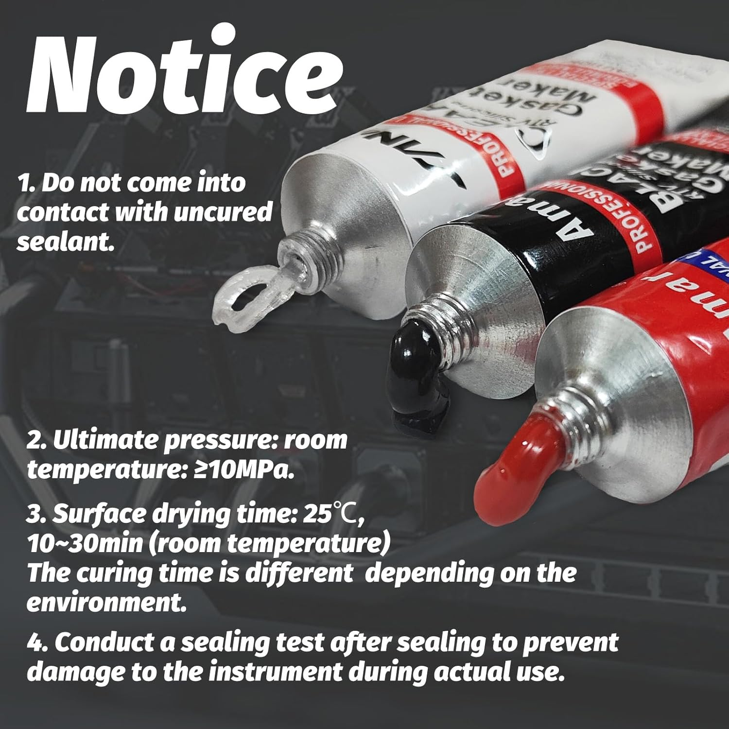 1DFAUL RTV Silicone Gasket Maker Sealant, High Temp Silicone Resist Oil, Anti-Freeze Gasket Sealer for Engines, Gearboxes, Pumps, Superchargers (Black, 170G) image number 3