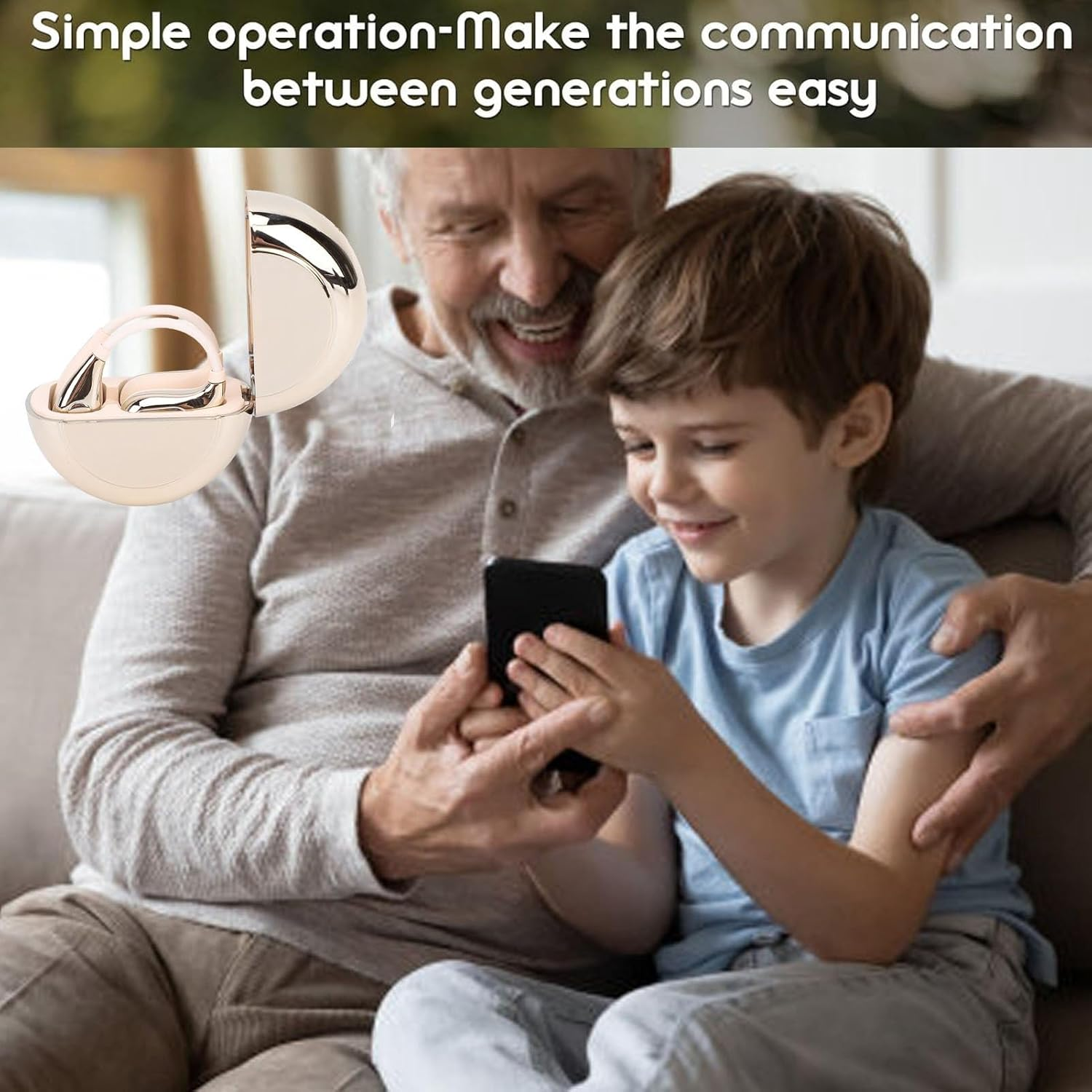 Luocute Real Time 164 Language Translation Earbud, AI Translation Earphones 0.5S Delay, 5.4, 7 Modes, 36H Playtime, IPX4 Waterproof with Voice Memo for Workout, Business, (Rose Golden)